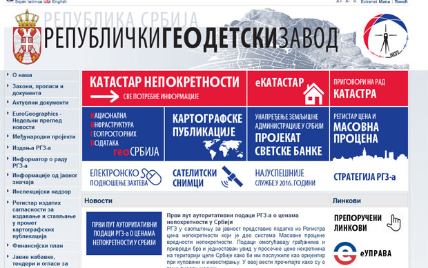  Цене некретнина на сајту Геодетског завода